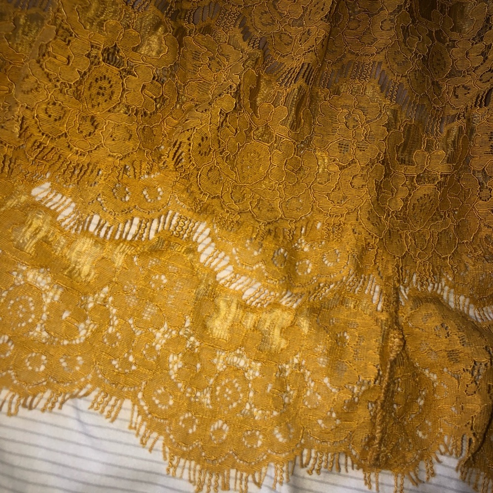Mustard Lace High Neck Tank